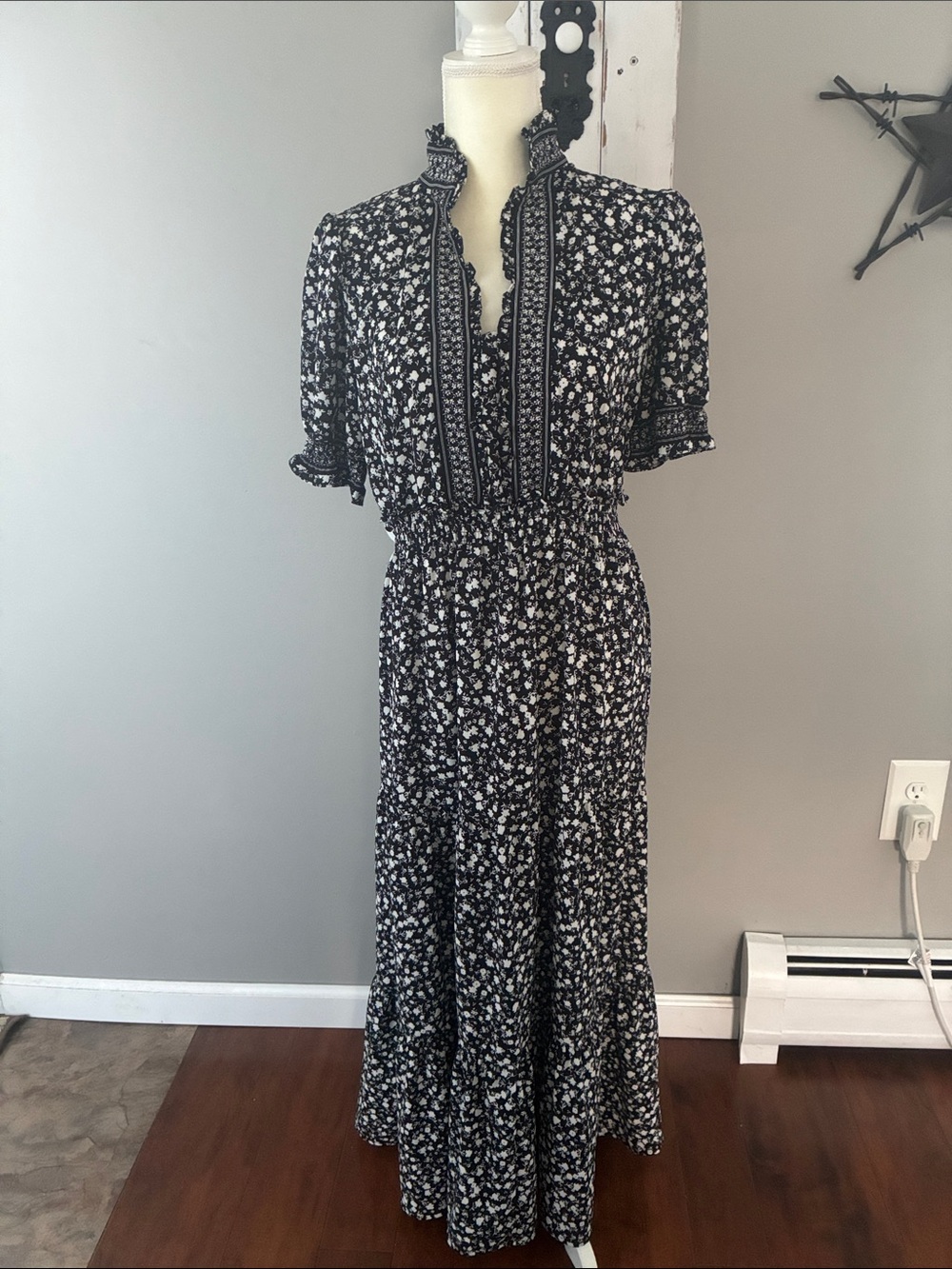 Beautiful black and white floral maxi dress